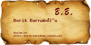 Borik Barnabás névjegykártya