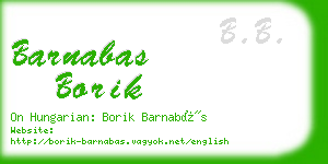 barnabas borik business card